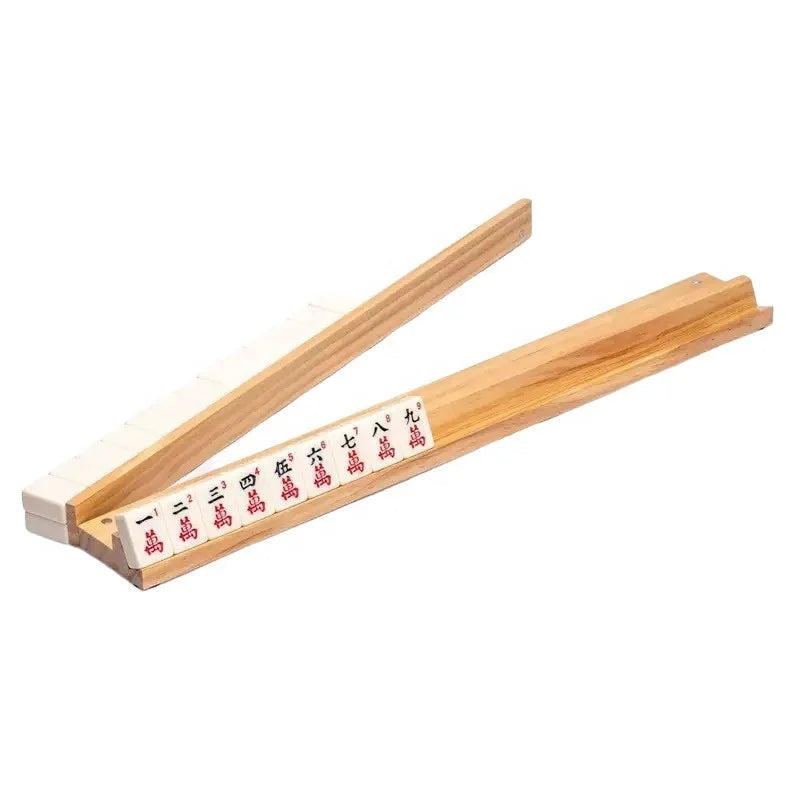 American Mahjong Racks with Pushers, Set of 4, 18 Inch Magnetic Pine Wood, view 3
