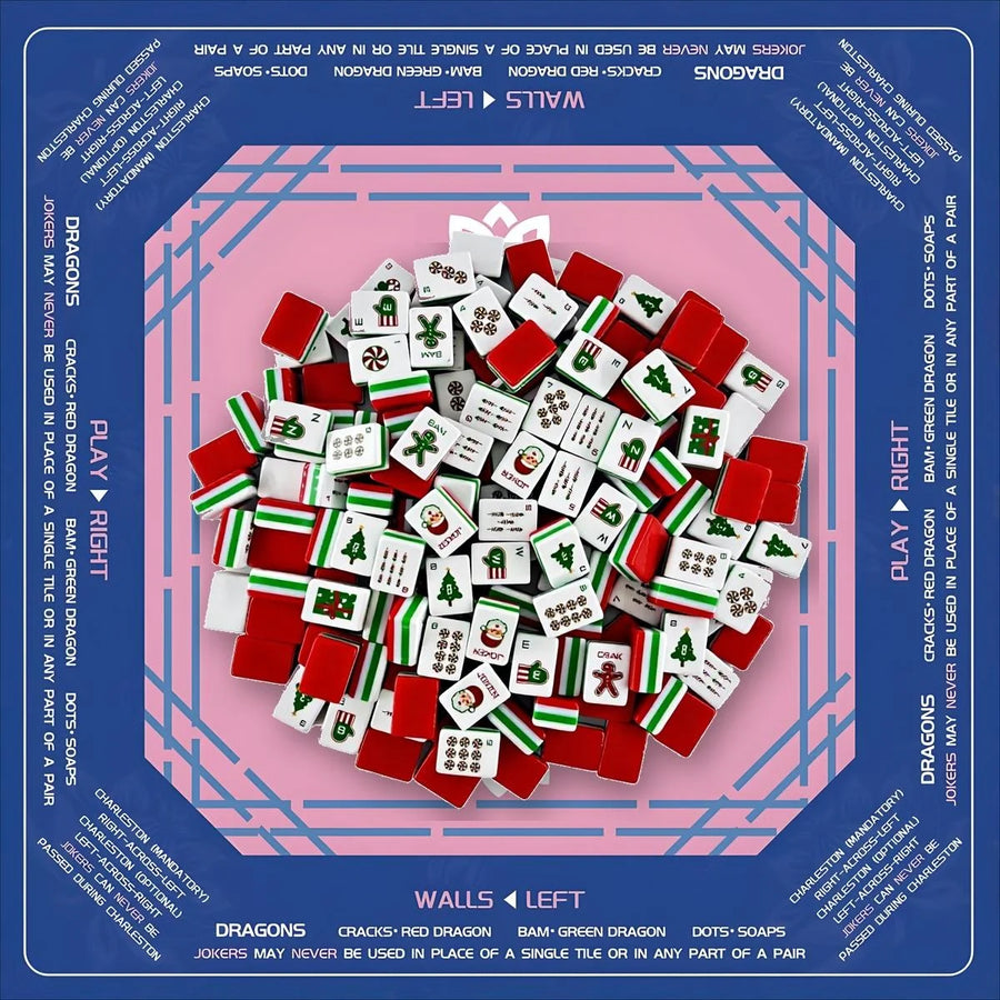Mahjong Tiles, 160 Pieces, 30 x 23 x 13 mm Acrylic, Christmas Gingerbread Man, Santa and Tree
