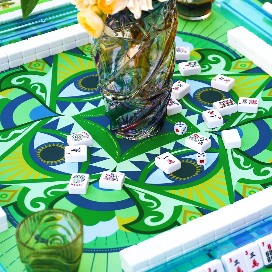 American Mahjong Mat with Rules, 33 x 33 Inch Neoprene, Non-Slip, Noise Reducing, No Creases, view 5