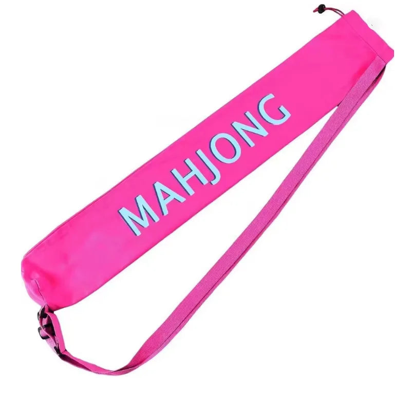 Mahjong Mat Bag, 34 Inch Long Drawstring Storage Tube with Straps, Portable Carrying Bag, view 7
