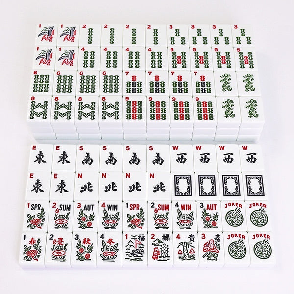 American Mahjong Set, 166 Engraved Melamine Tiles, Wear-Resistant