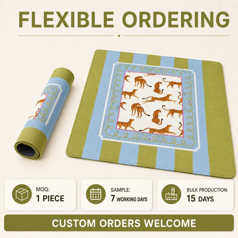 Mahjong Mat, Neoprene, Non-Slip, Waterproof, Foldable, Chinoiserie Lantern Print