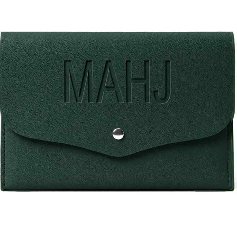 Mahjong Card Clutch Holder Set, Embossed MAHJ PU, with Squeeze Dice Pouch and Line Finder Sleeve, view 10