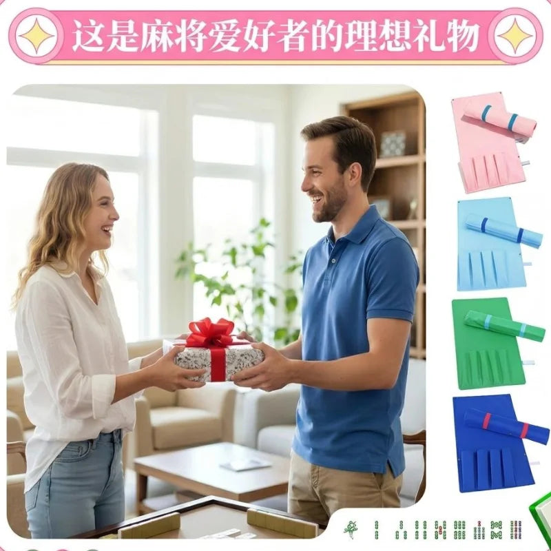 Mahjong Rack Bag, Roll-Up Cloth Protective Sleeve for Mahjong Racks and Pushers, view 6