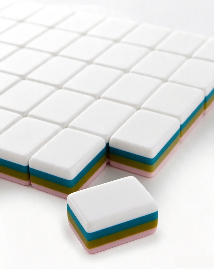 American Mahjong Set, 160 Acrylic Tiles, Pink with Chinese Patterns, view 2