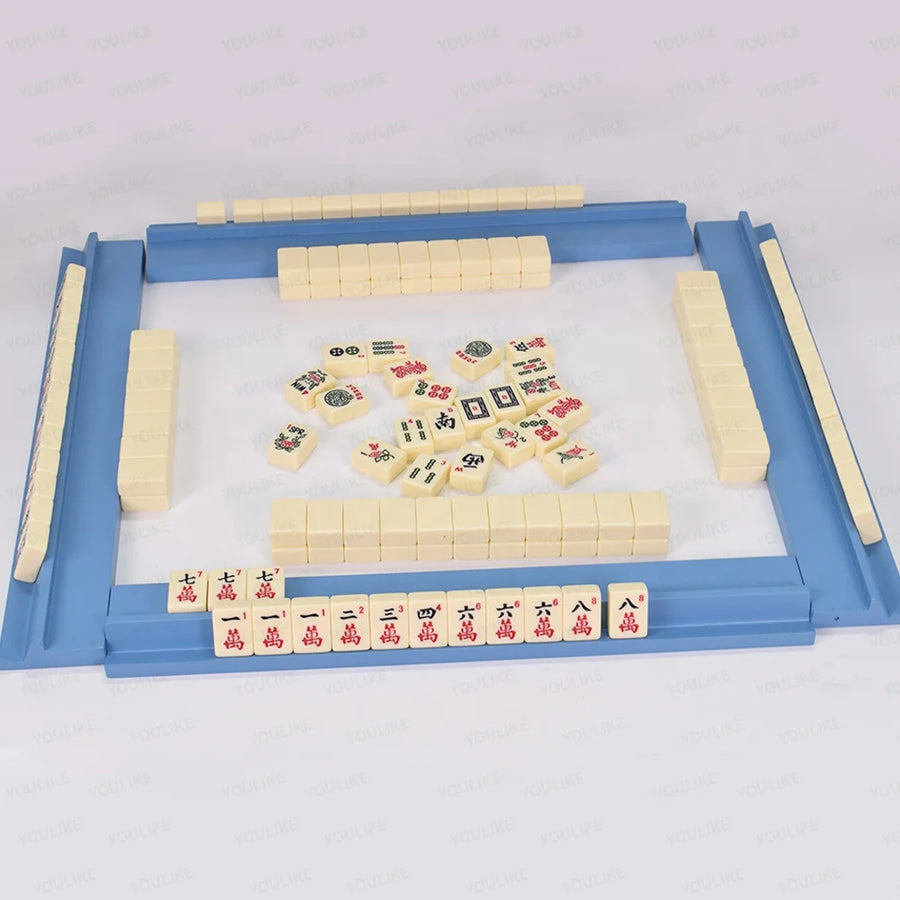 American Mahjong Racks and Pushers, Set of 4, Modern Wood, Colorful Design, view 3