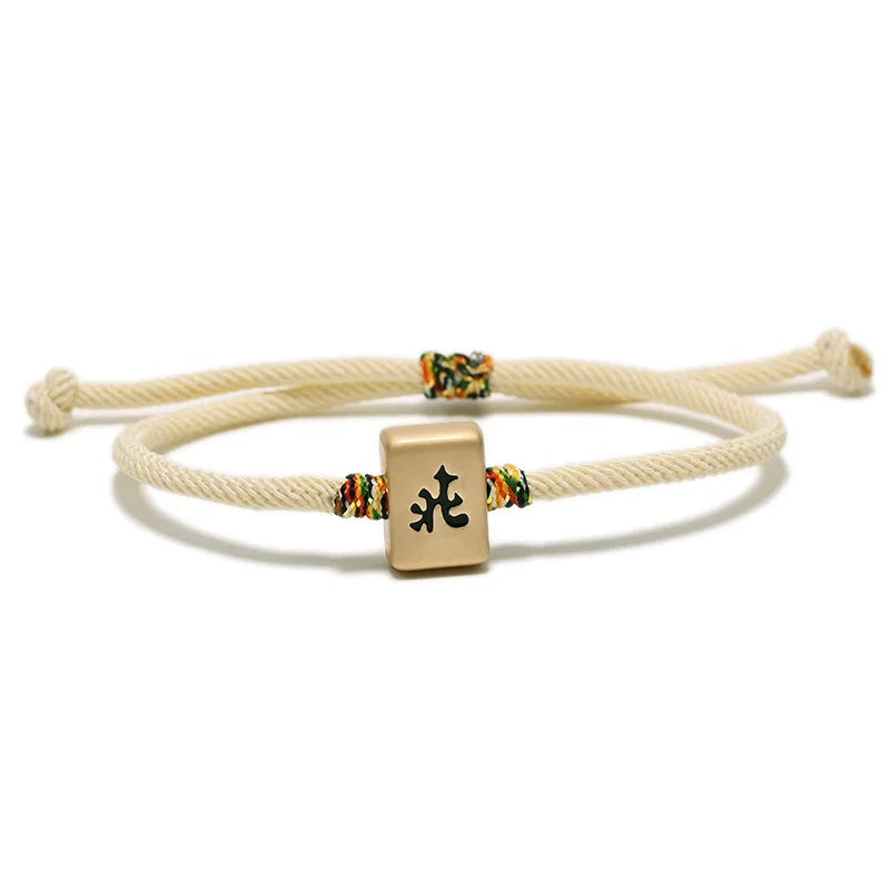 Mahjong Fortune Bracelet, Iron, Chinese Characters, Vintage Retro Style, view 9