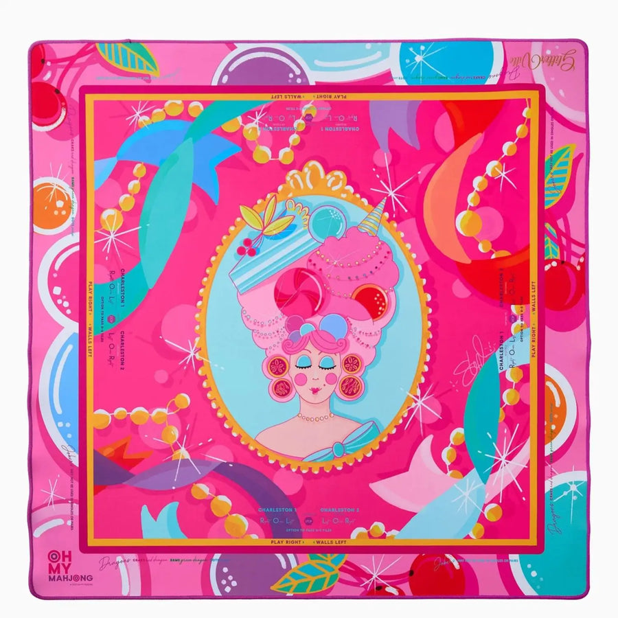 Mahjong Mat, 31.5 x 31.5 Inch (80 cm) Natural Rubber, Non-Slip, Noise Reducing, Preppy Style