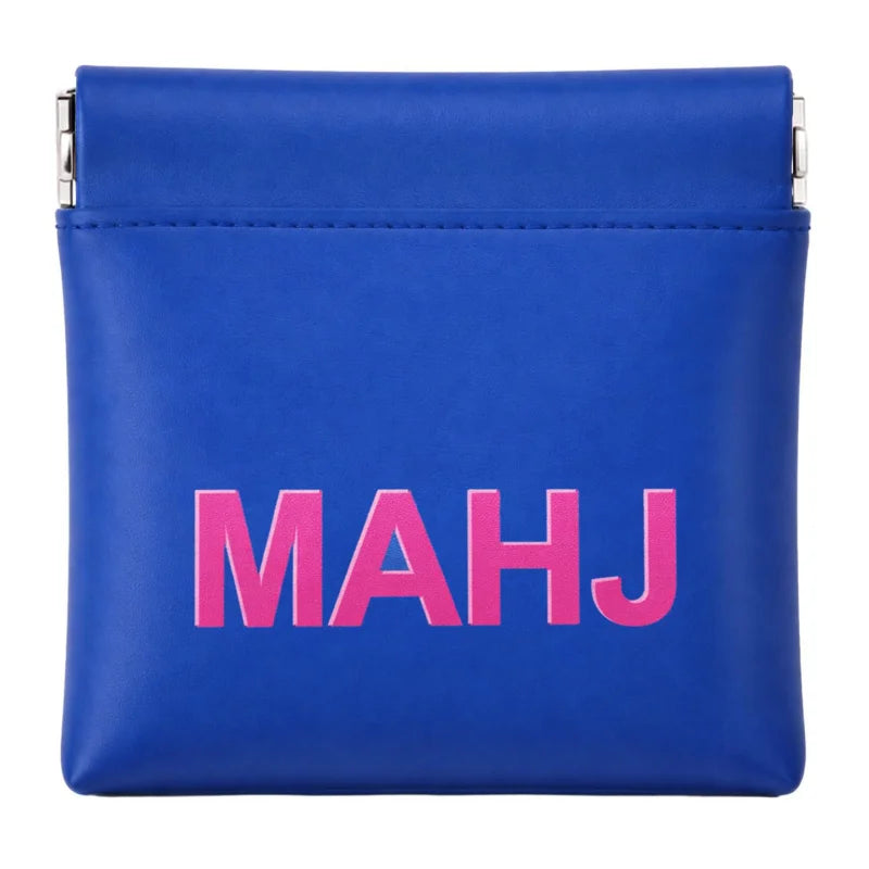 Mahjong Card Clutch Holder Set, Embossed MAHJ PU, with Squeeze Dice Pouch and Line Finder Sleeve