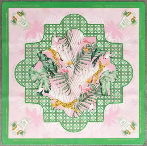 American Mahjong Mat, Foldable Waterproof Rubber Tablecloth, Portable, Pink and Gold