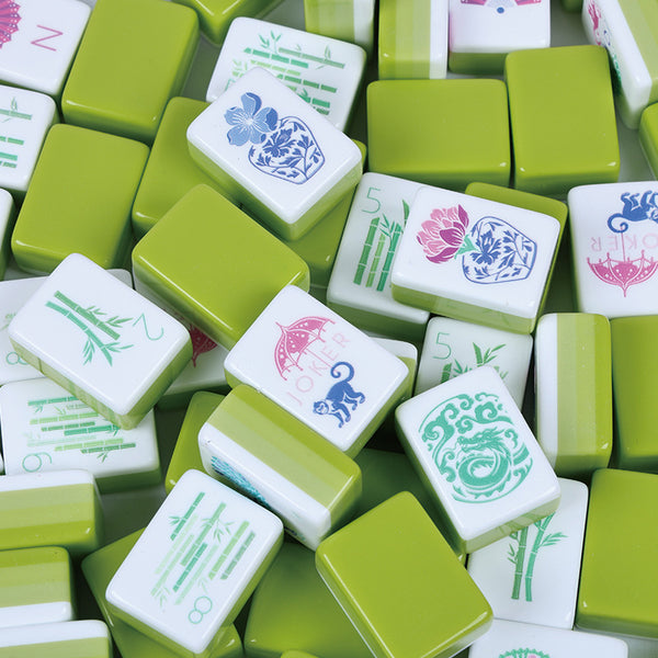 American Mahjong Set, 4 Layer Acrylic Mahjong Tiles, Light Green
