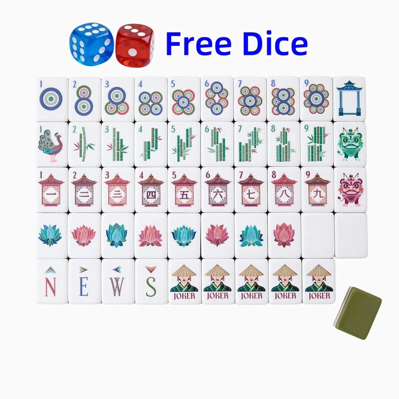 American Mahjong Tile Set, Ceramic Tiles for 4 Players, Portable, view 10