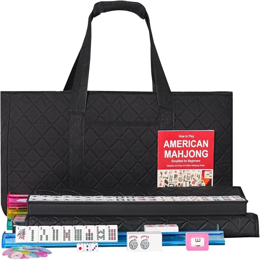 Mahjong Carrying Bag, Diamond Quilted, Water Resistant, for Mahjong Set Storage, view 8