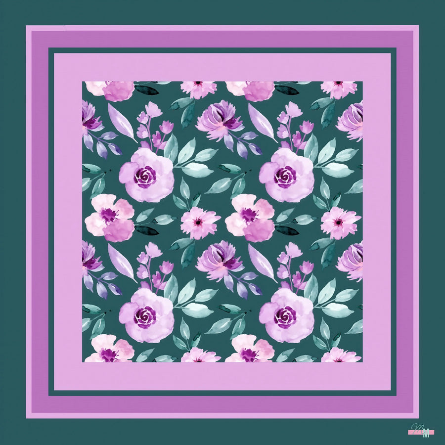American Mahjong Mat, 33 x 33 Inch Neoprene, Non-Slip, Pink Leopard and Palm Scarf Print