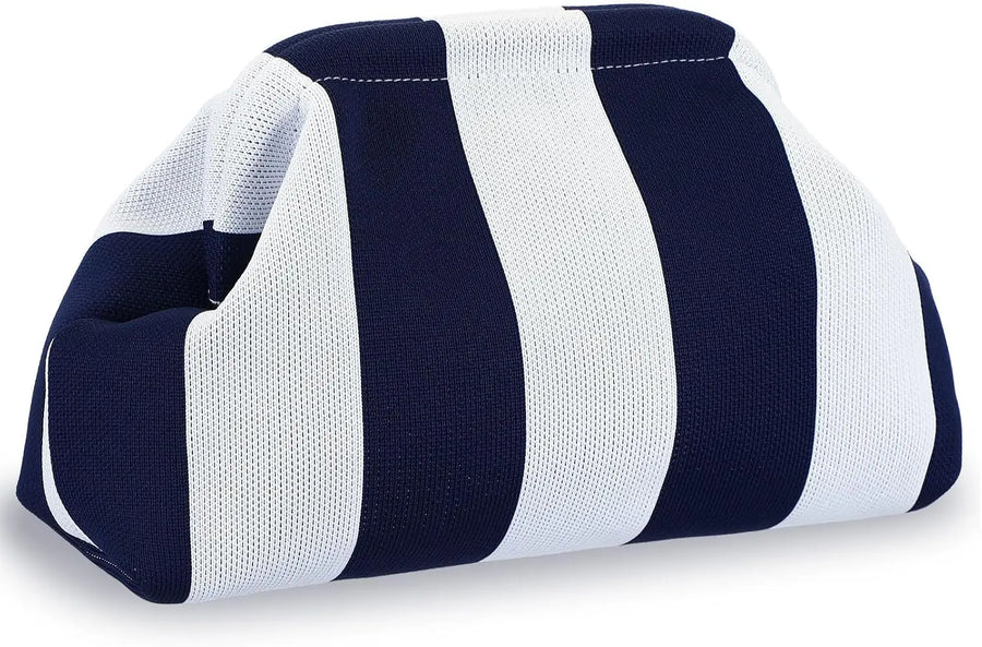 Mahjong Zipper Pouch, Striped Knit Storage Bag for Tiles, Dice and Scoring Chips, Multicolor