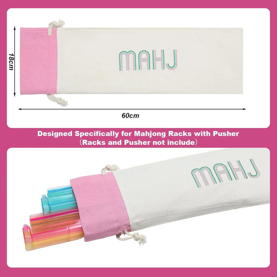 Mahjong Storage Bag Set, Foldable Canvas Tote, Large Capacity Portable Travel Bags, view 5