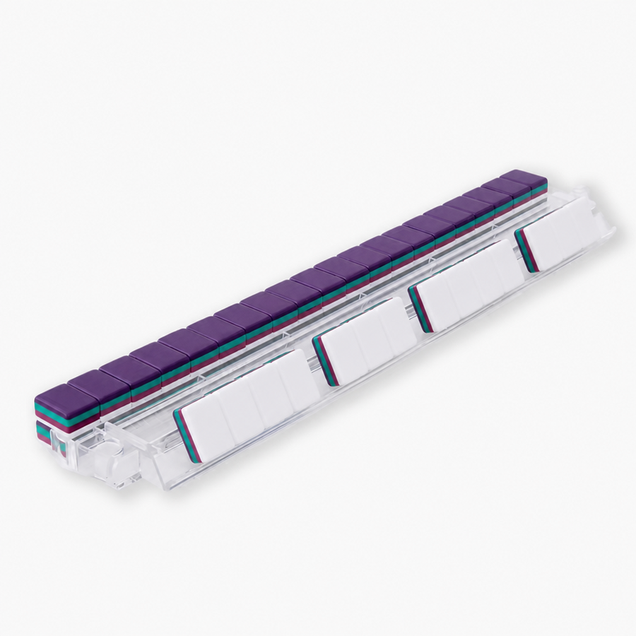 American Mahjong Set, 160 Acrylic Mah Jongg Tiles, 4 Layer, Purple, view 3
