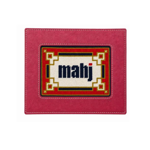 Self-Finishing Needlepoint Mahjong Card Sleeve, PU Leather, Multiple Colors, view 8