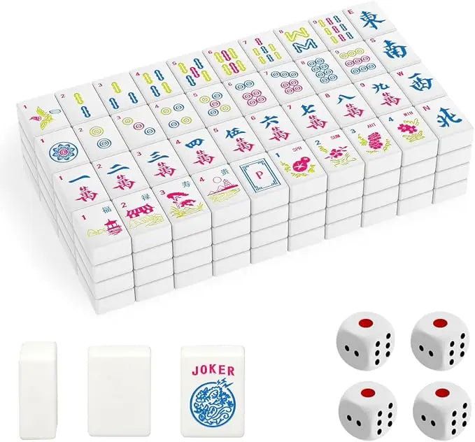 American Mahjong Tile Set, 166 Melamine Tiles with 4 Dice, Scratch Resistant, Tiles Only, view 9
