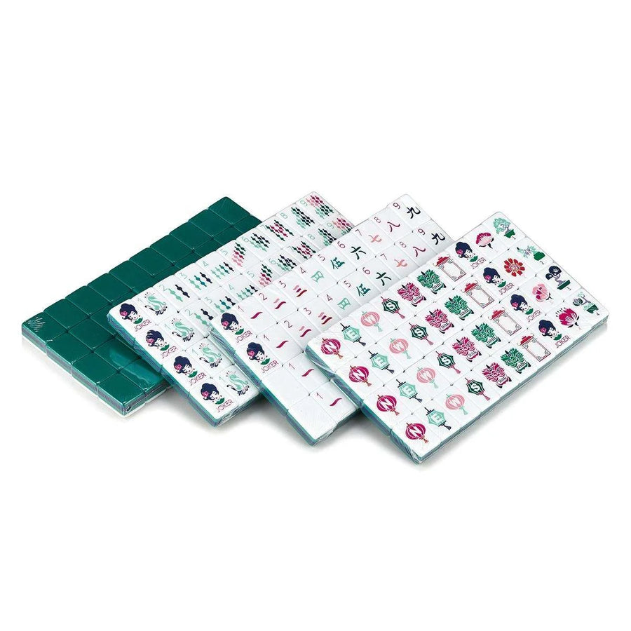 American Mahjong Set, 4 Layer Acrylic Tiles, Dark Green, for Family Gatherings, view 3