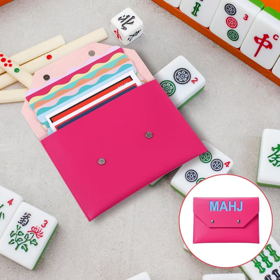 American Mahjong Card Holder Bag with Magnetic Closure, Travel Storage Bag, view 2