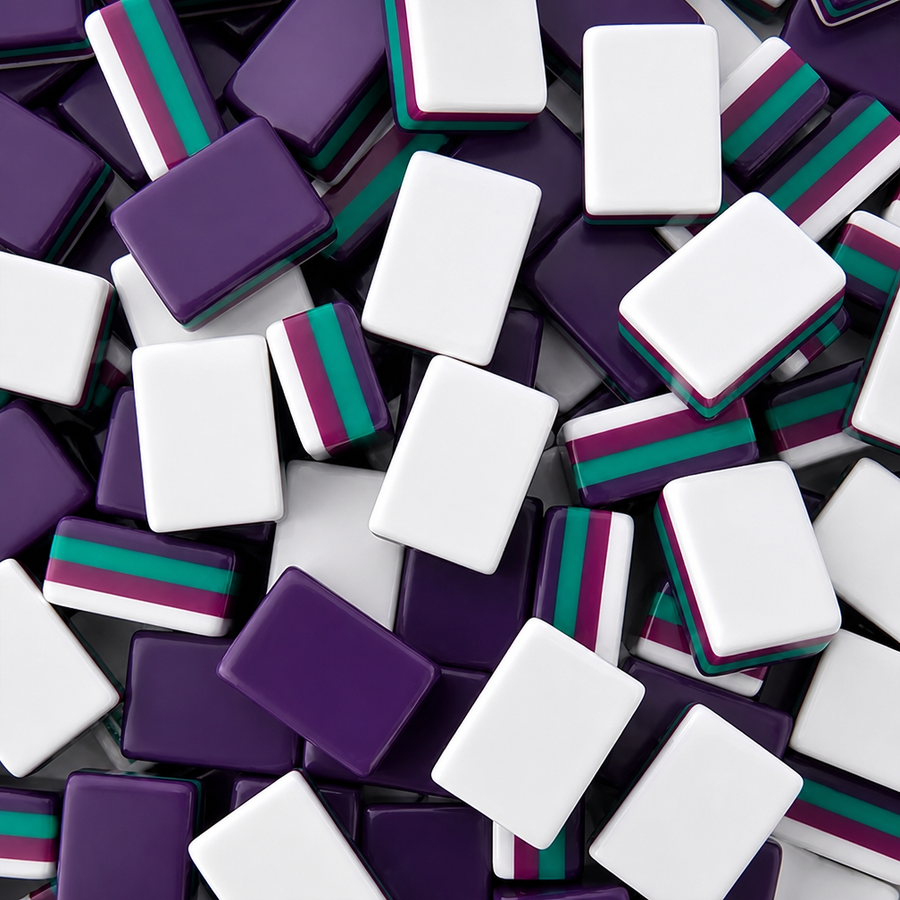 American Mahjong Set, 160 Acrylic Mah Jongg Tiles, 4 Layer, Purple, view 2