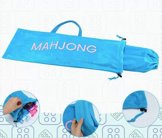 American Mahjong Set Storage Bag, Double-Sided Fleece Drawstring Tote, Large Capacity, view 3