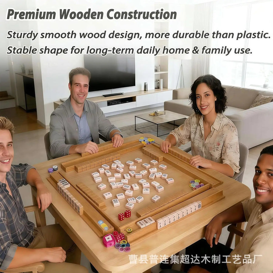 American Mahjong and Domino Racks, Set of 4, Magnetic Solid Wood, view 5