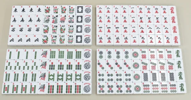 American Mahjong Set, 166 Melamine Tiles with Faux Leather Case, Dice, Chips and Wind Indicator, view 7