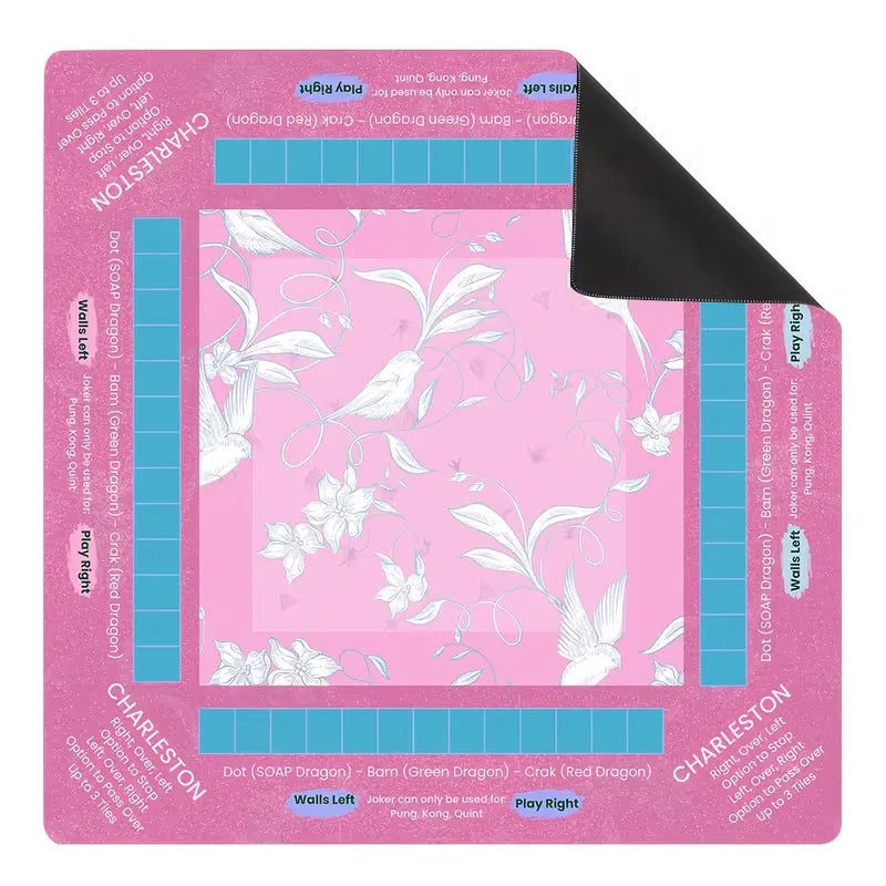 American Mahjong Table Mat, 31.5 x 31.5 Inch Heavy Duty Rubber, Quiet Game Pad