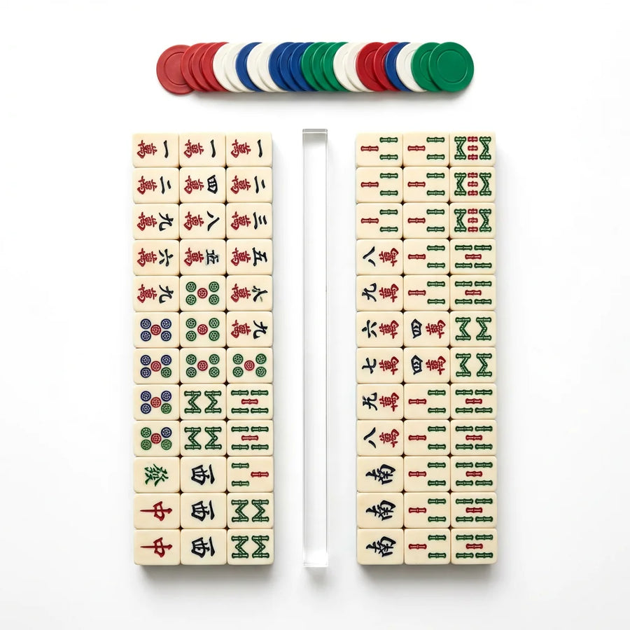American Mahjong Set, 166 Engraved Acrylic Tiles with Carrying Case and Accessories, view 5