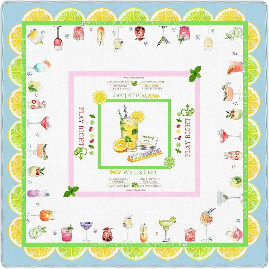 American Mahjong Mat, 33 Inch Neoprene, Non-Slip, Yellow Lemon, view 4