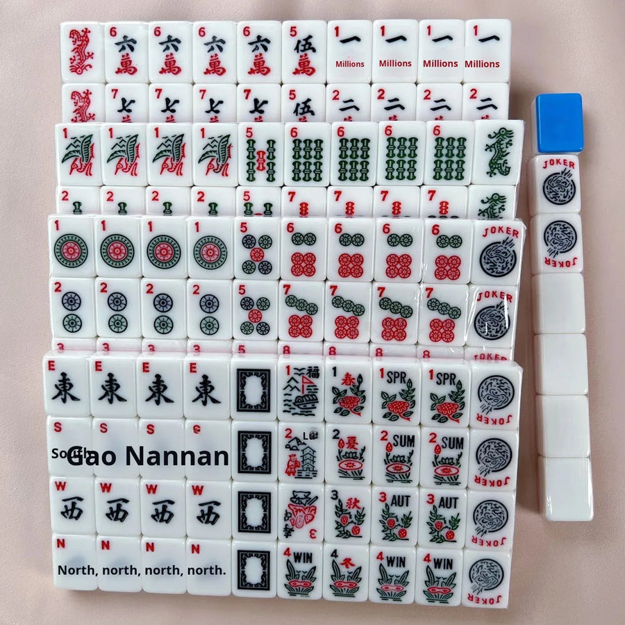 American Mahjong Set, 166 Tiles, 30mm, Western Style Mahjong Game Set