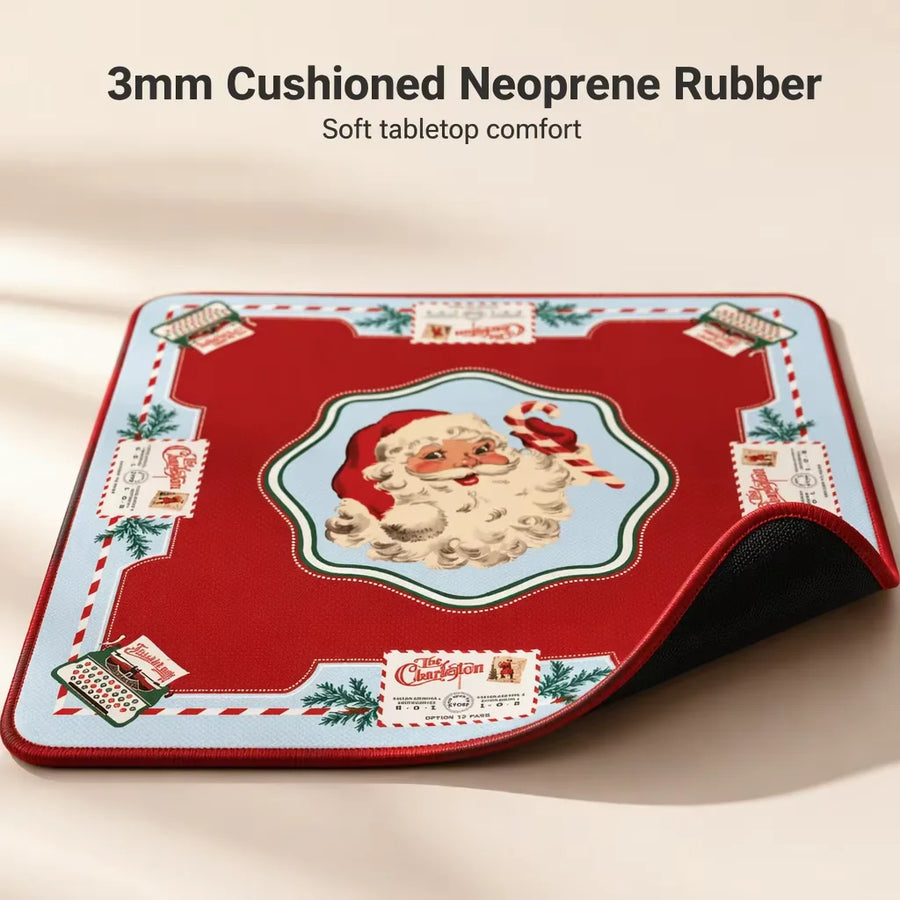 Christmas Mahjong Mat, Natural Rubber, Non-Slip, Noise Reducing, Water Resistant, view 3
