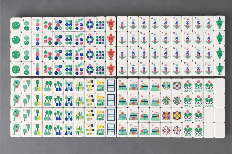 American Mahjong Set, 160 Engraved Acrylic Tiles, Hand Rubbed, Portable