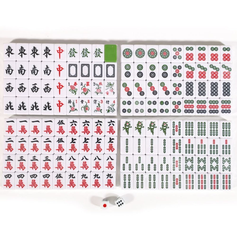 American Mahjong Set, 160 Engraved Hand Polished Melamine Tiles, Solid Green, view 2