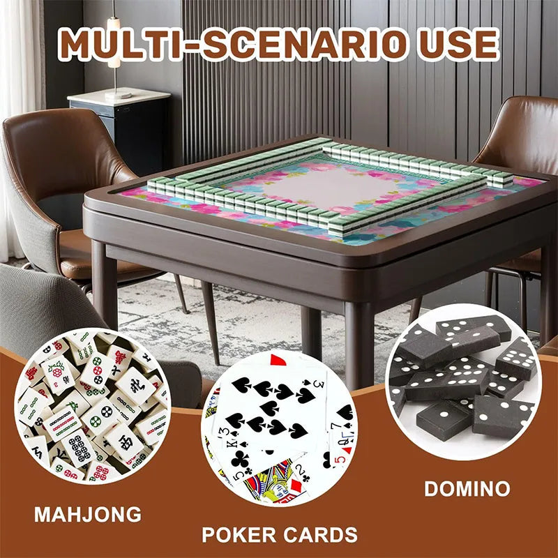 Mahjong Mat for 4 Players, Rubber, Non-Slip, Noise Reducing, Easy Care Table Cloth, view 2