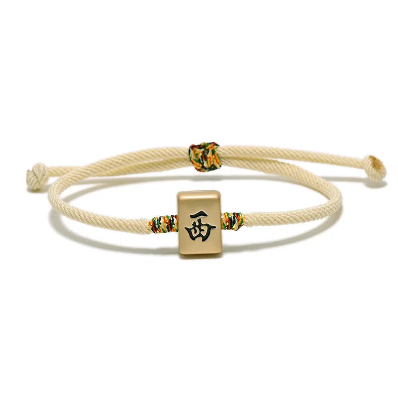 Mahjong Fortune Bracelet, Iron, Chinese Characters, Vintage Retro Style, view 10