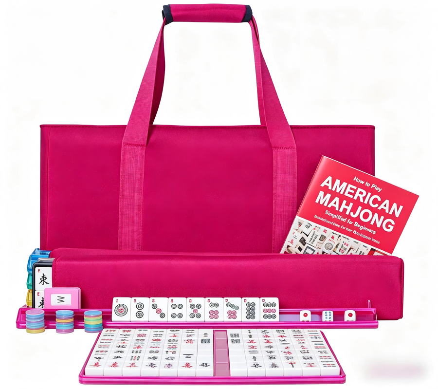 Mahjong Set, 166 Melamine Tiles, Canvas Tote Bag, Wind Indicator, for 4 Players, view 2