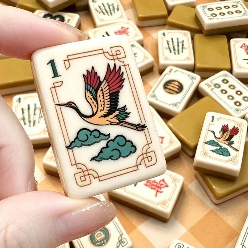American Mahjong Tile Set, 160 Pieces, Acrylic Tiles with Crane Design, view 2