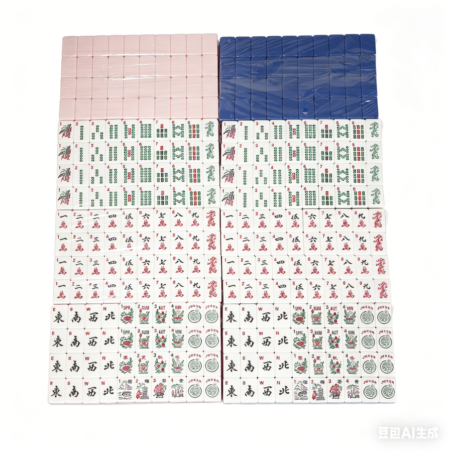 American Mahjong Tile Set, 4 Layer American Standard Tiles, Blue, view 4