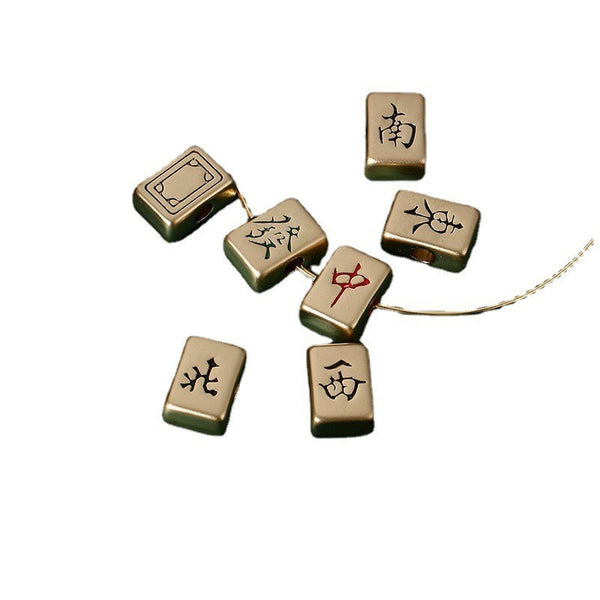 Mahjong DIY Loose Beads for Bracelets and Necklaces, East South West North Zhong Fa, White