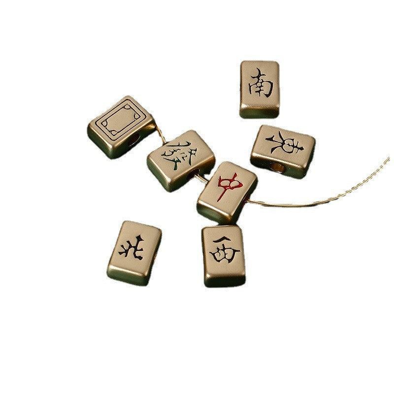 Mahjong DIY Loose Beads for Bracelets and Necklaces, East South West North Zhong Fa, White