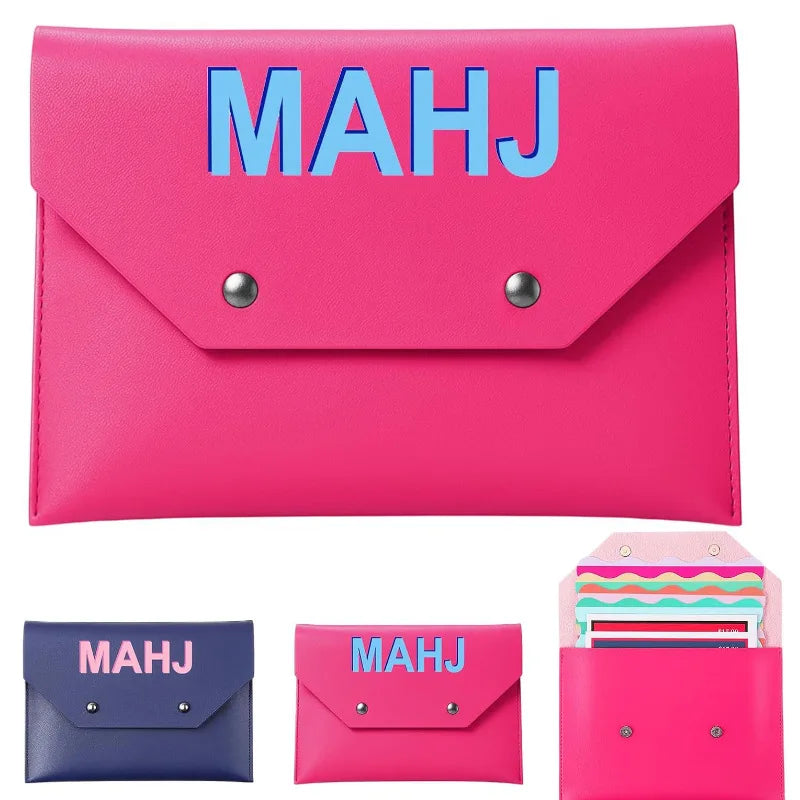 Mahjong Card Holder, PU Leather Protective Case, Expandable, Lightweight, view 4