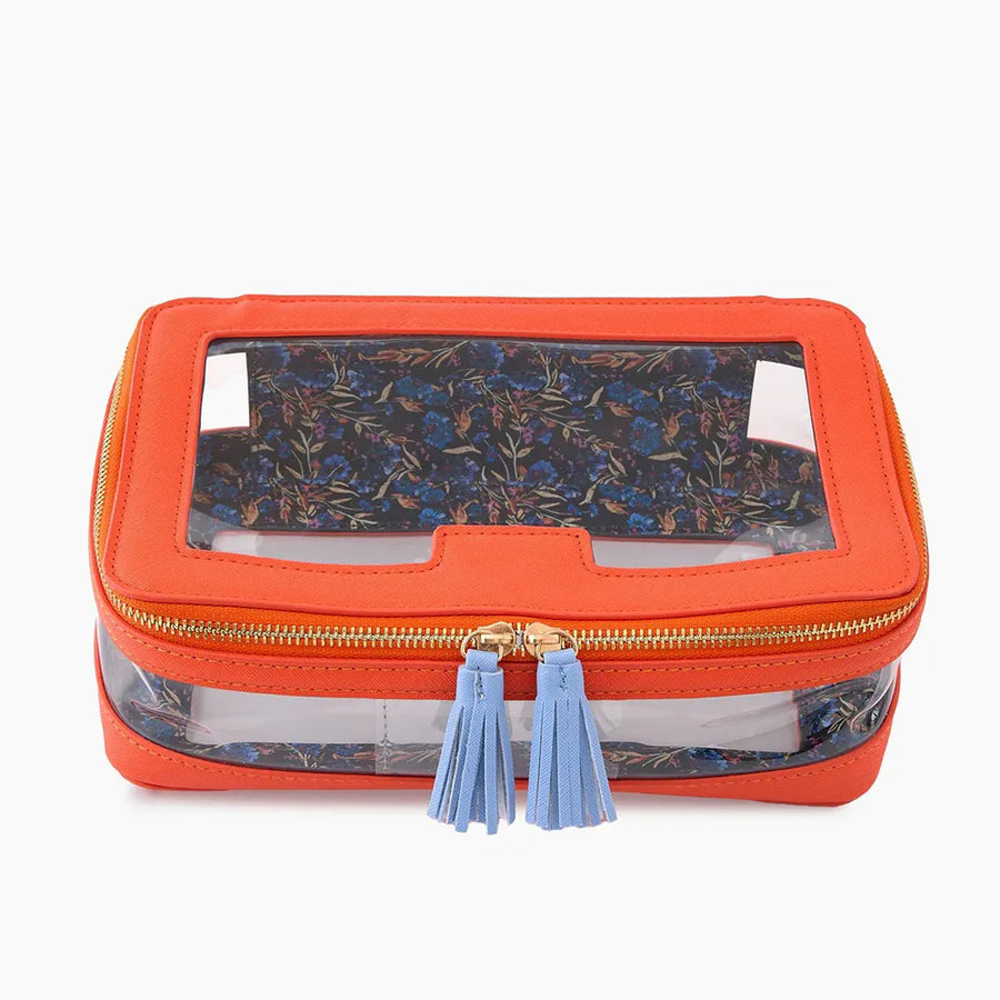 American Mahjong Tile Storage Bag, Clear Printed Makeup Bag Style Pouch, view 3