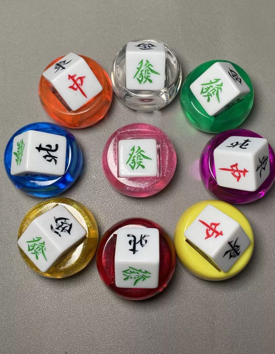 Mahjong Wind Indicator Dealer Marker, Transparent Multicolor Acrylic, for Chinese and American Mahjong, view 2