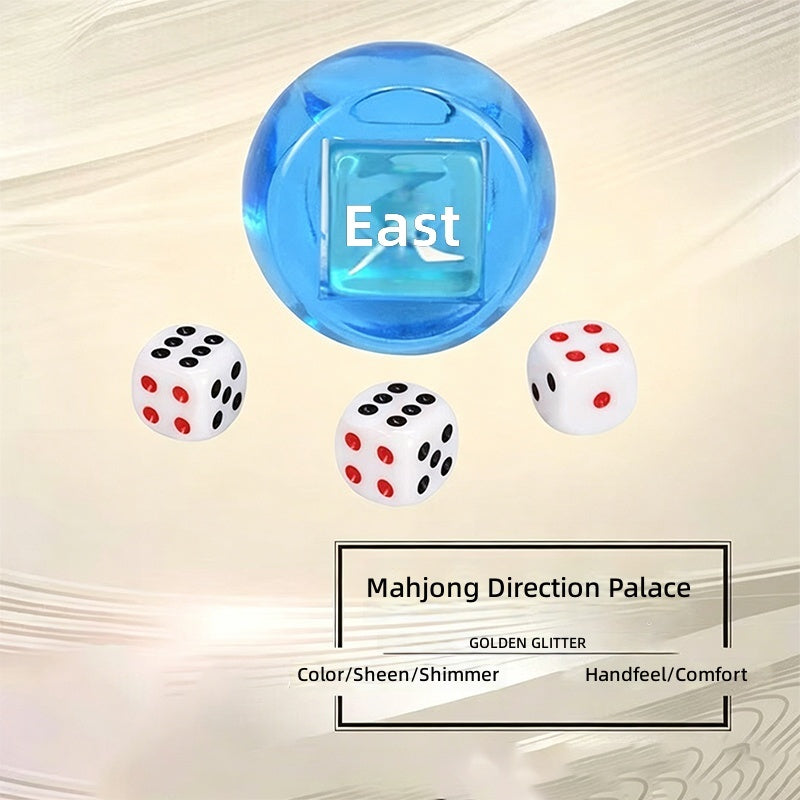 Mahjong Wind Dice, 4 Piece Polyhedral Resin Dice Set, Golden Color, view 2