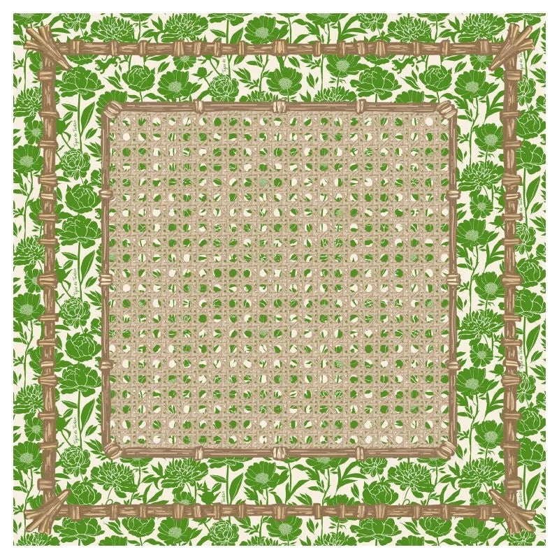 American Mahjong Mat, 31.5 Inch Foldable Rubber, Non-Slip, Green and Pink Paradise Floral, view 9