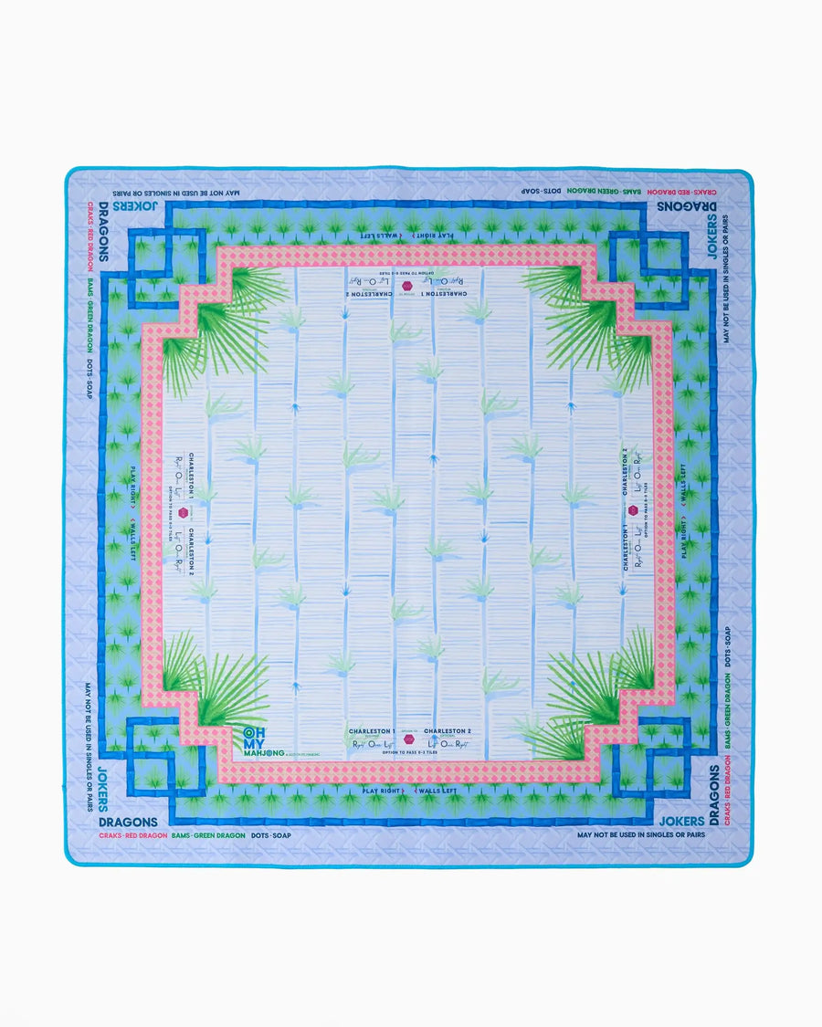 Mahjong Mat for American Mahjong Sets, Neoprene, Rose Floral Pattern