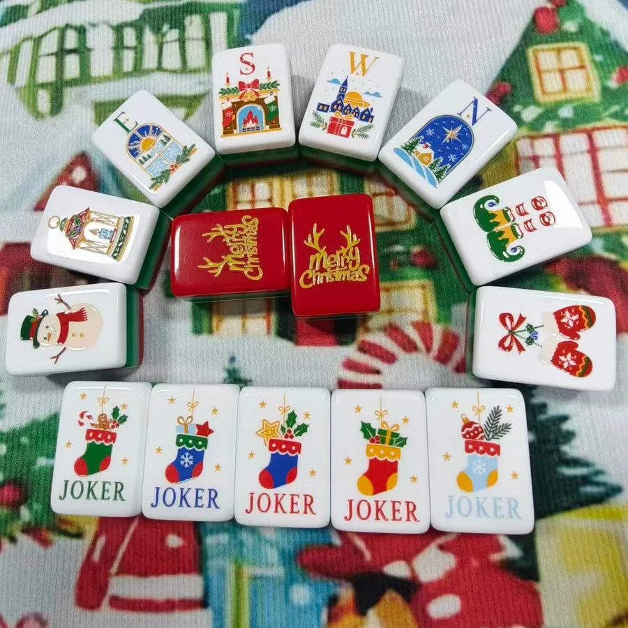 American Mahjong Set, Christmas Design, 4 Layer Acrylic Tiles, Multiple Styles, view 2